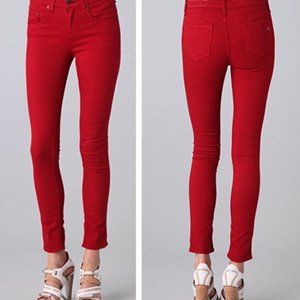 Rag & Bone Red skinny jeans Sz 24